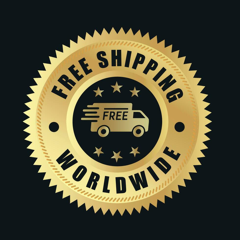 gratuit livraison à l'échelle mondiale logo. gratuit livraison vecteur logo et confiance badge icône