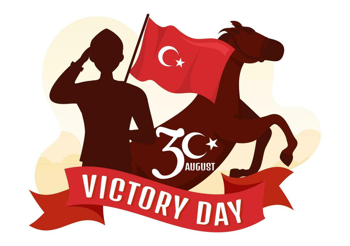 dinde la victoire journée vecteur illustration sur 30 août avec zafer Bayrami fête dans plat dessin animé main tiré Contexte modèles