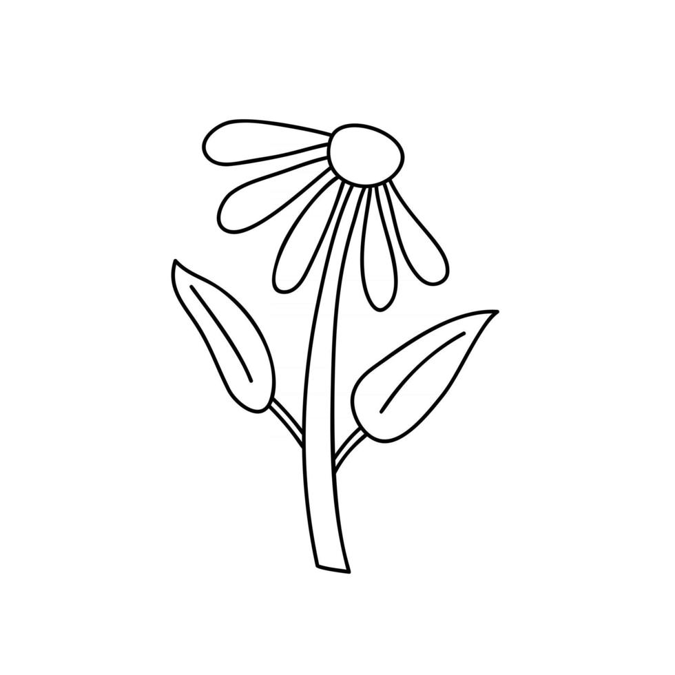 fleur de printemps stylisée de vecteur avec monoline