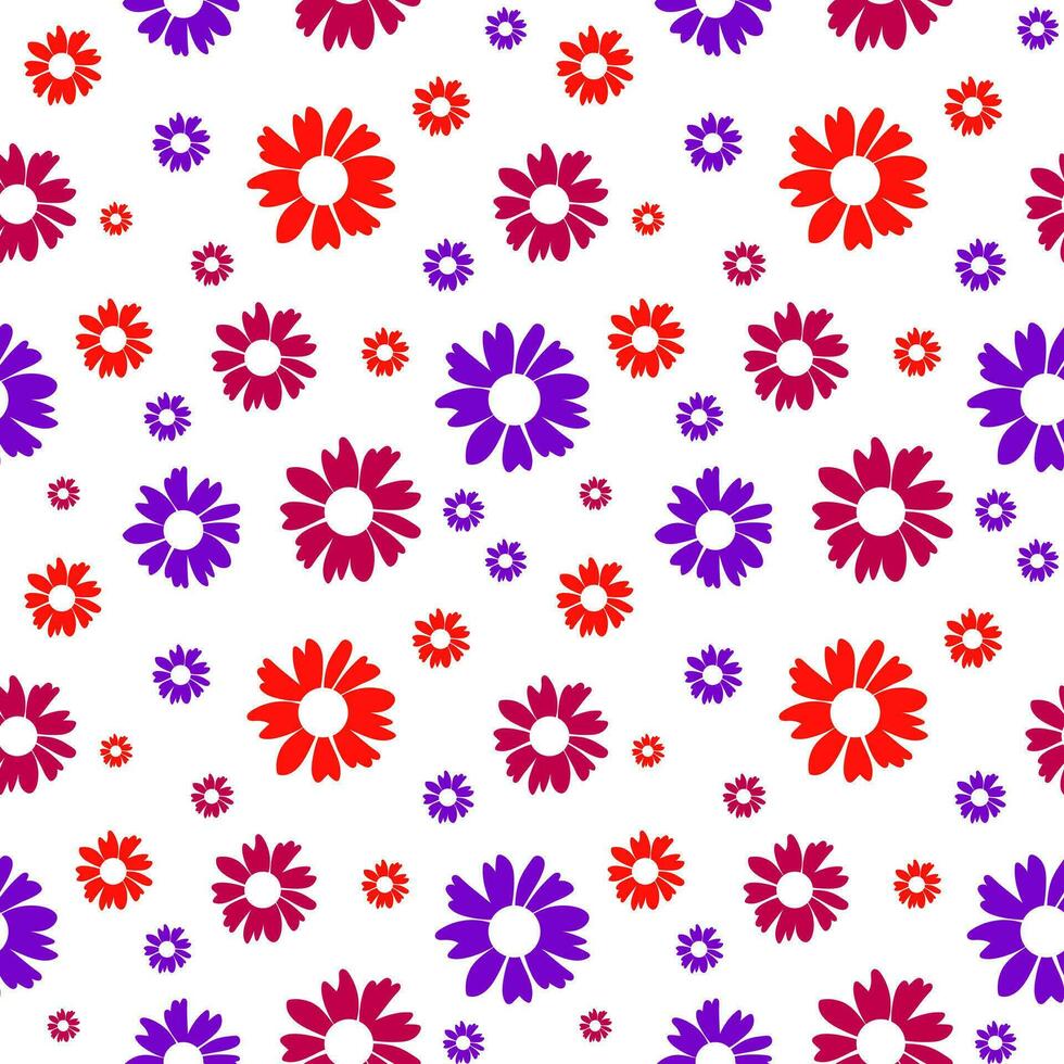 floral sans couture modèle isolé sur blanche. botanique en tissu impression modèle. vecteur illustration avec coloré camomille fleurs. rustique modèle avec Marguerite.