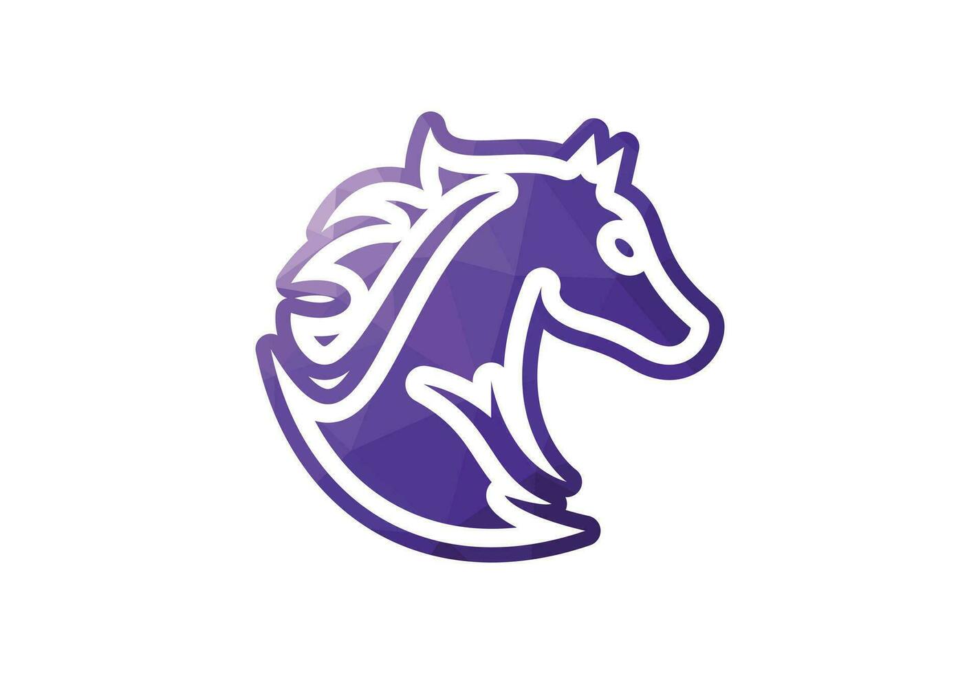 faible poly et Créatif cheval tête logo conception vecteur conception modèle