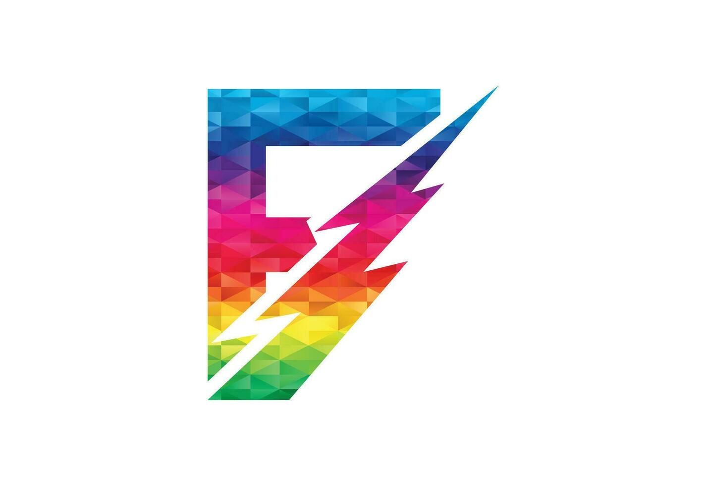 faible poly et initiale F lettre logo avec Créatif symbole, vecteur conception modèle