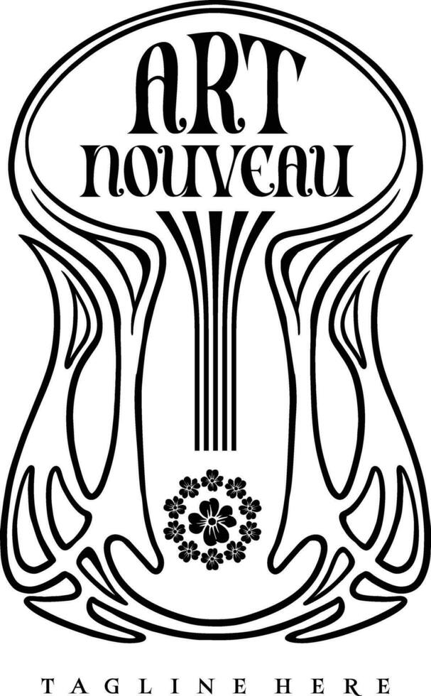 classique Cadre art nouveau élégant floral ornement illustration silhouette vecteur des illustrations pour votre travail logo, marchandise T-shirt, autocollants et étiquette conceptions, affiche, salutation cartes La publicité