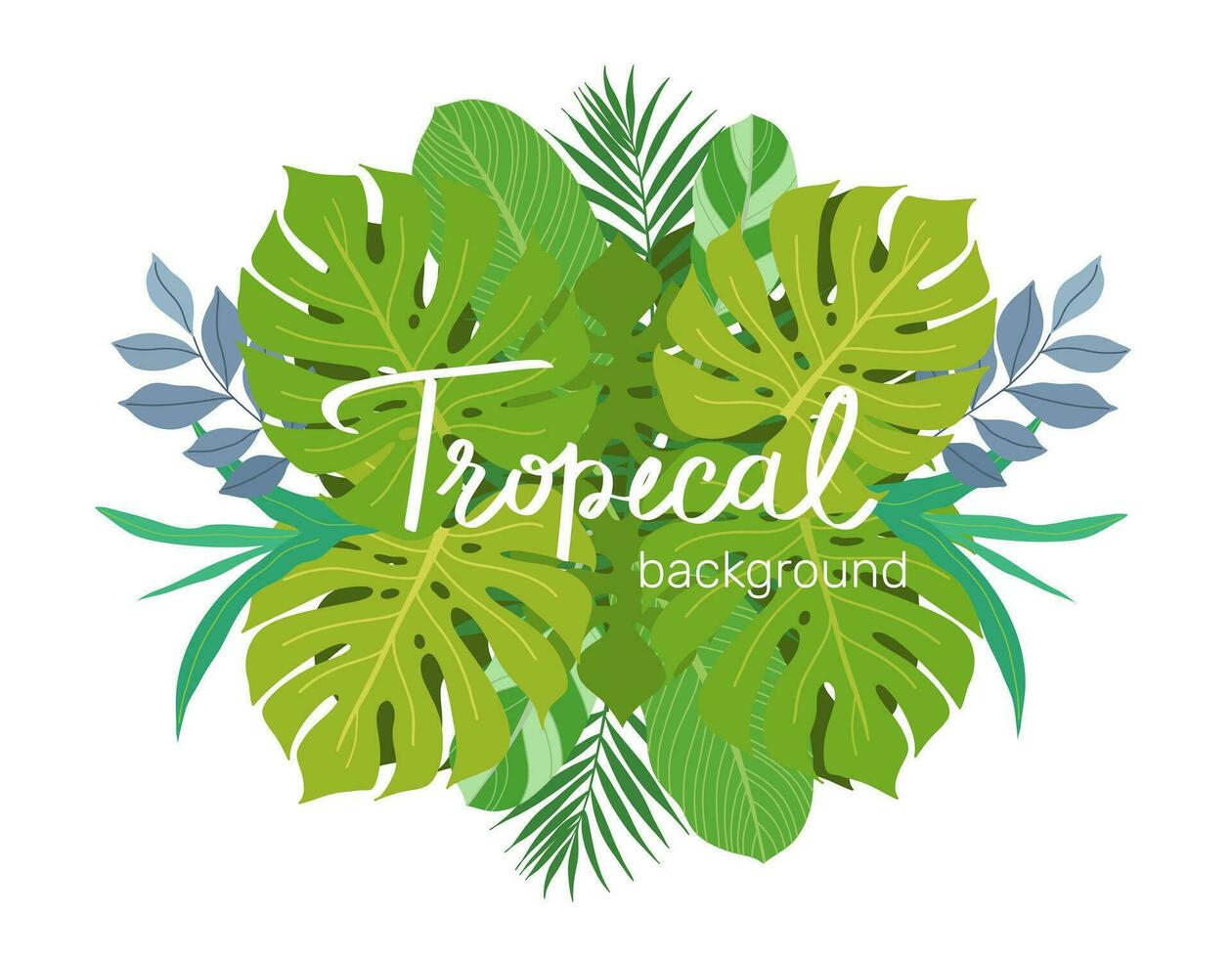 coloré tropical feuilles, feuillage plante avec Cadre nature, modèle avec endroit pour texte, caractères. vecteur conception illustration.