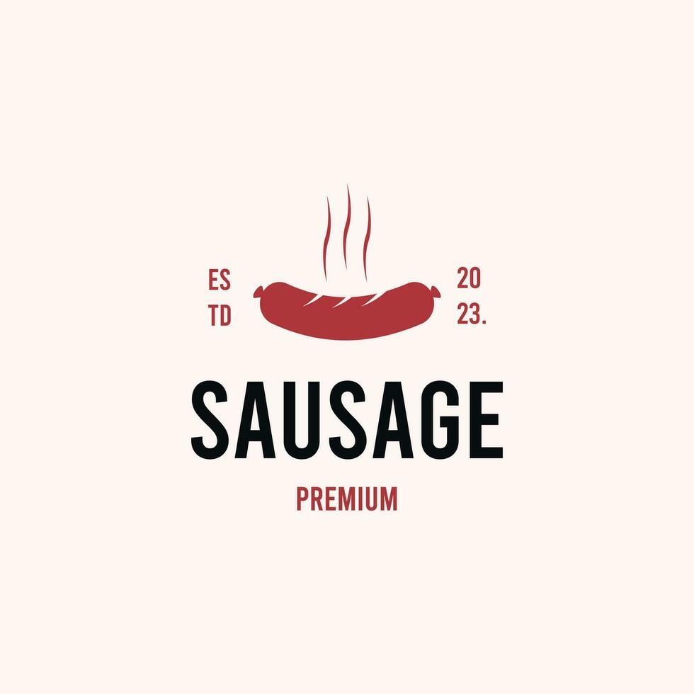 Facile ancien saucisse logo concept vecteur