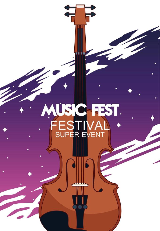 affiche du festival de musique avec violon vecteur