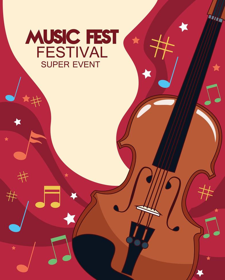 affiche du festival de musique avec violon vecteur