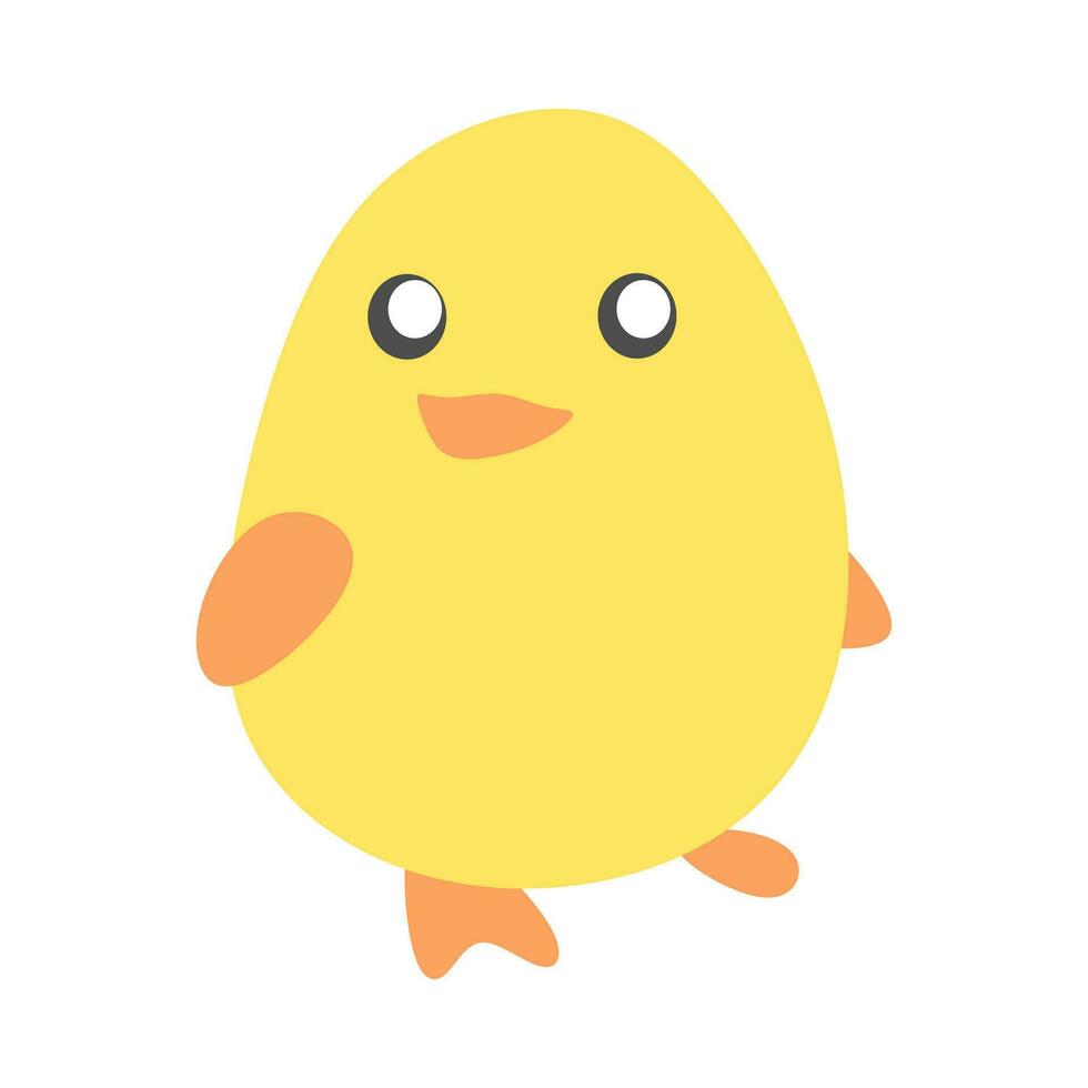 mignonne peu poulet dans dessin animé style. isolé sur blanc Contexte. adapté pour enfants livre illustration, imprimer, autocollant, etc. plat vecteur. vecteur