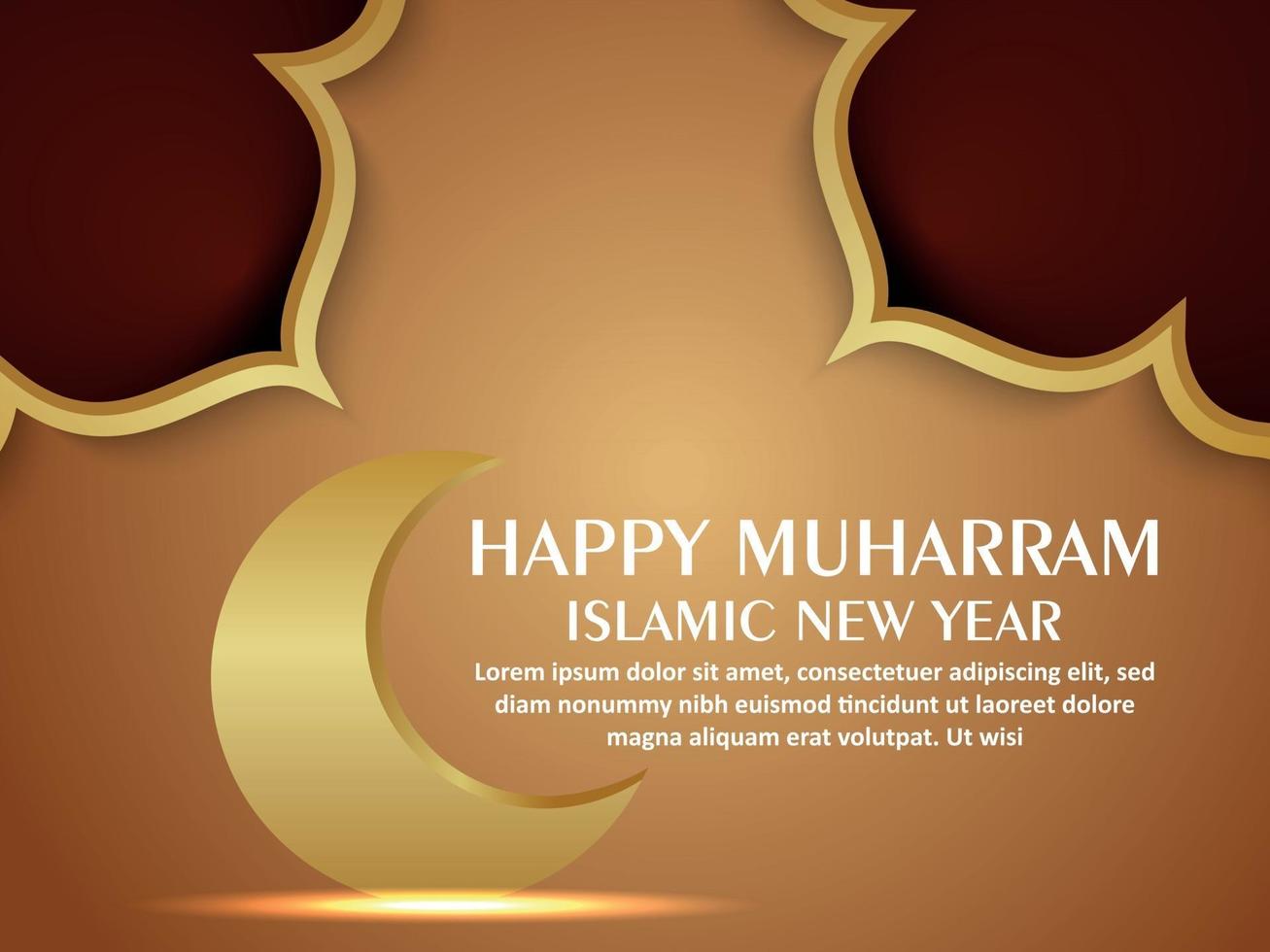 fond de célébration du nouvel an islamique avec illustration vectorielle vecteur
