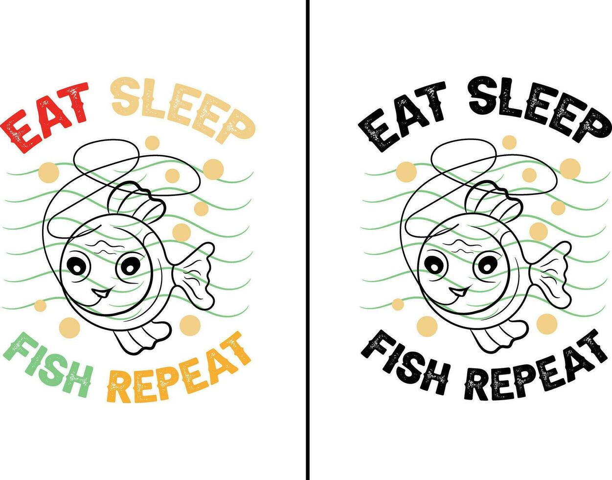 manger sommeil poisson répéter typographie pêche T-shirt conception. pêche vêtements typographie T-shirt conception. vecteur