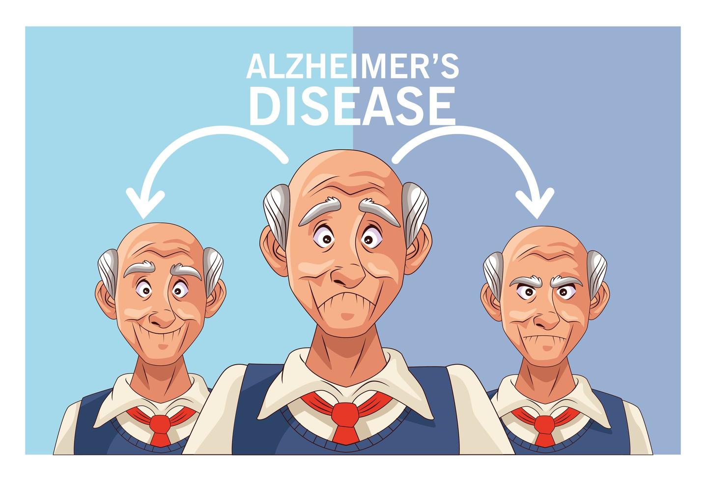vieillards patients de caractères de la maladie d'alzheimer vecteur