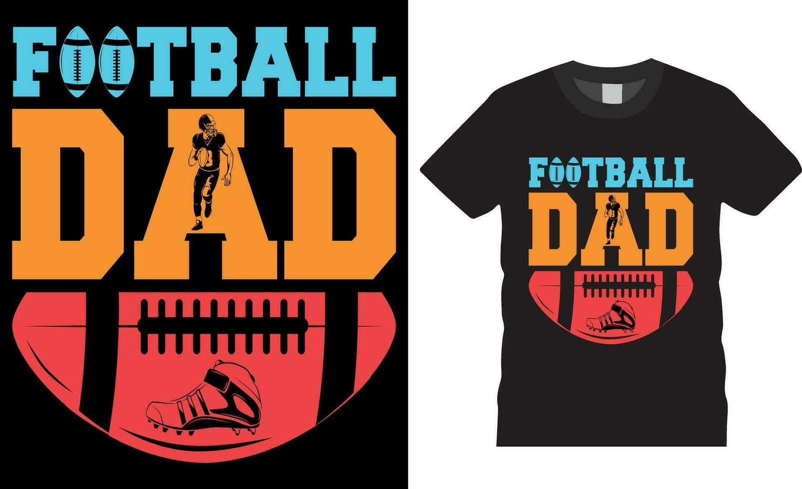 Football papa, américain Football du père journée football t-shirts conception vecteur modèle