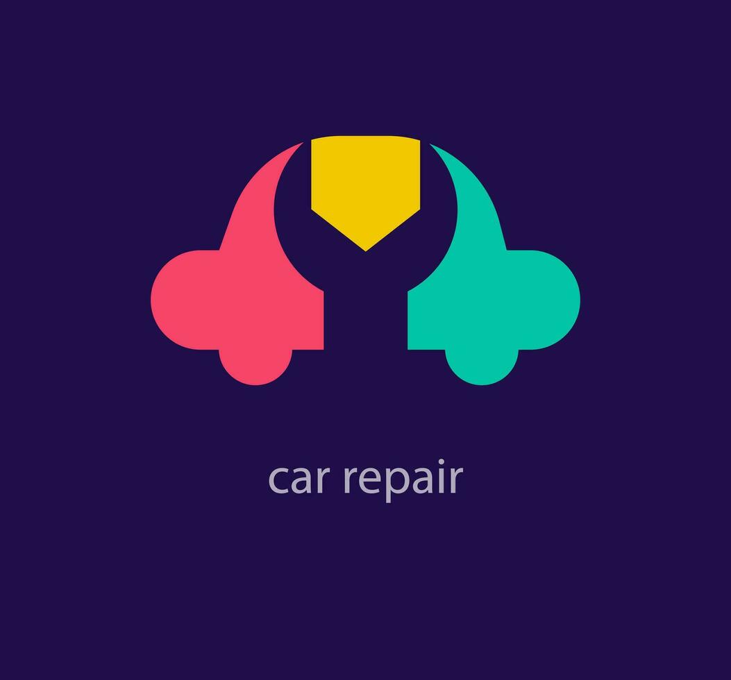 Créatif voiture réparation logo. unique Couleur transitions. unique automobile réparation partie logo modèle. vecteur