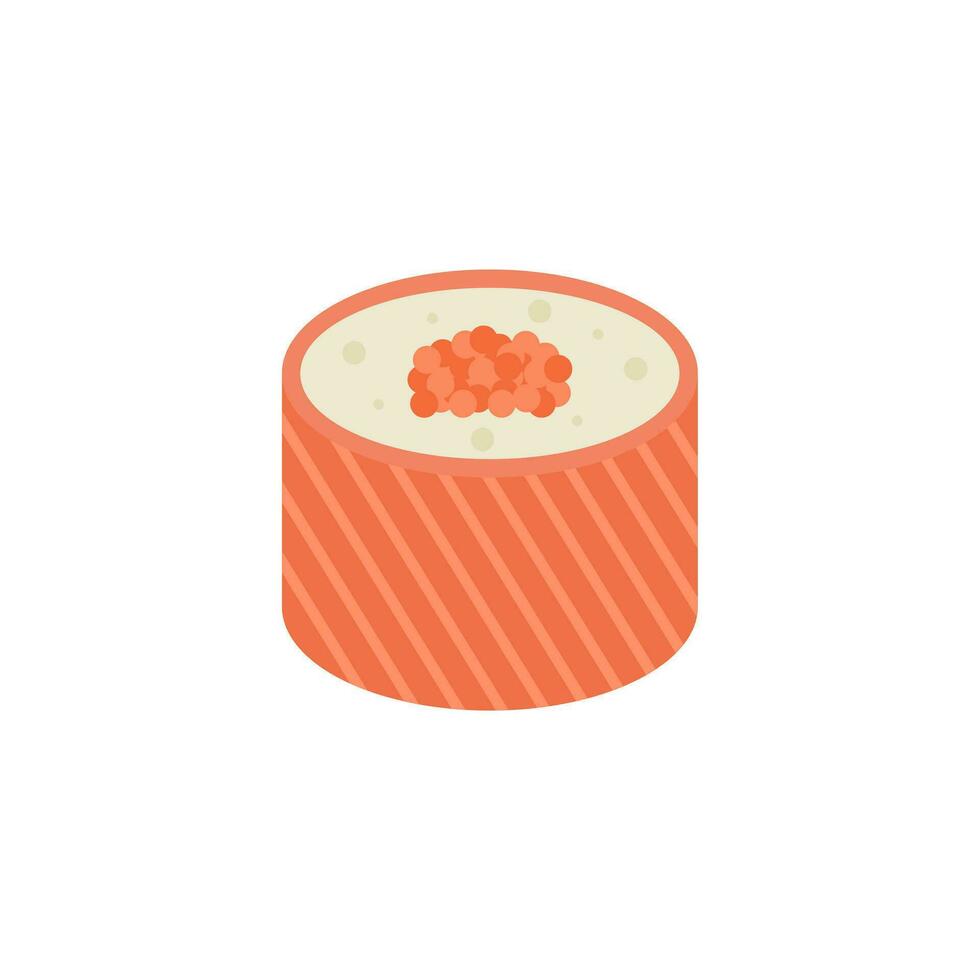 Sushi plat conception vecteur illustration. Sushi rouleau, saumon, riz, minimal plat symboles. Fruit de mer Sushi Rouleaux vecteur. Japonais Fruit de mer cuisine. coloré et accident vasculaire cérébral icône pictogramme. Japonais Sushi logo.