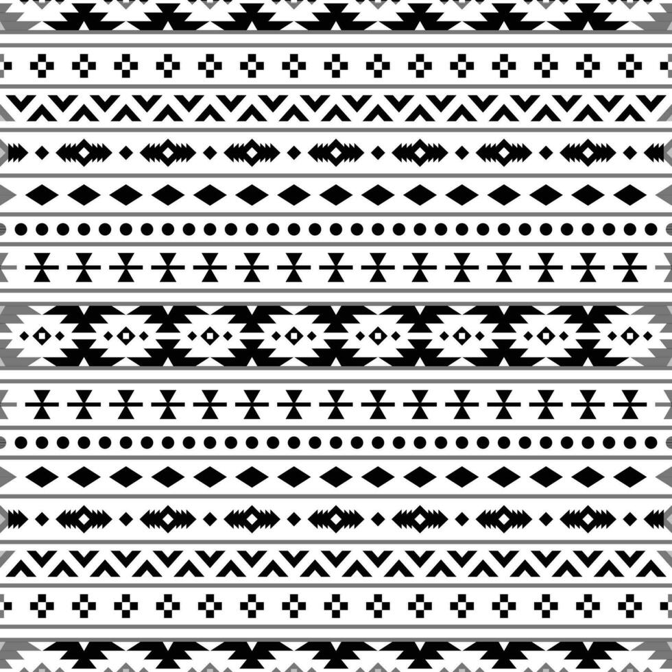 sans couture ethnique modèle dans noir et blanc couleurs. tribal vecteur illustration avec originaire de américain style. conception pour textile modèles, tissu, vêtements, rideau, tapis, ornement, Contexte.