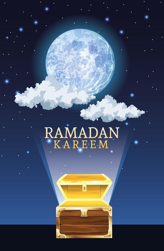 célébration du ramadan kareem avec poitrine vecteur