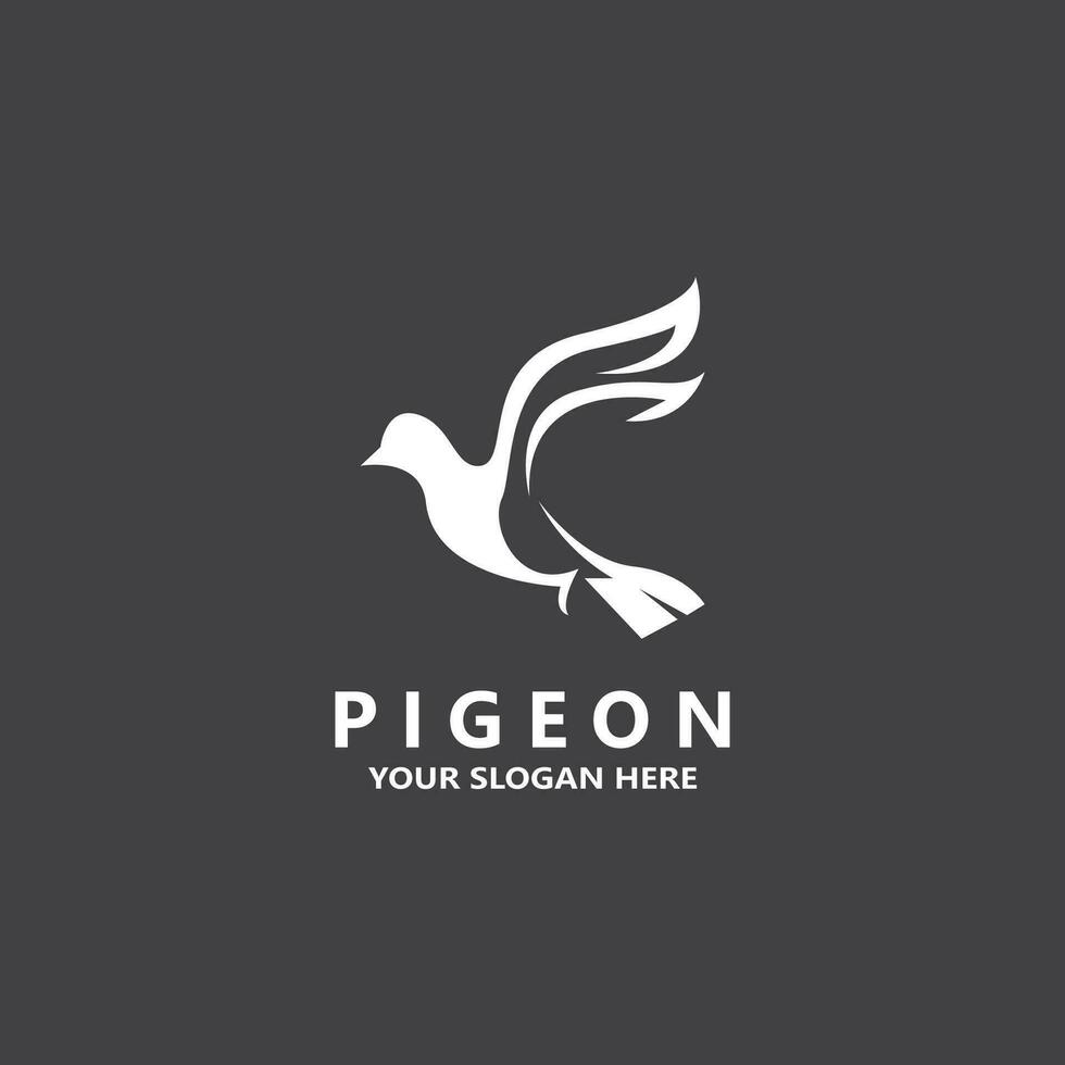 pigeon oiseau logo vecteur icône illustration modèle de conception