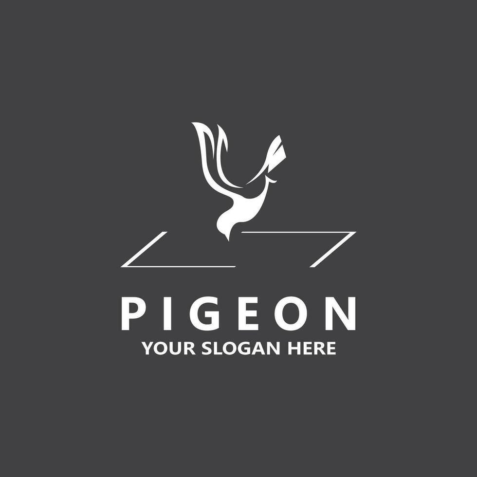 pigeon oiseau logo vecteur icône illustration modèle de conception