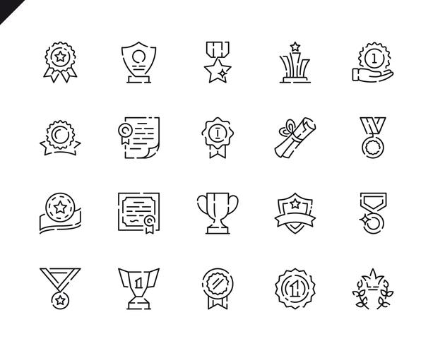 Simple Set Awards Line Icons pour sites Web et applications mobiles. vecteur