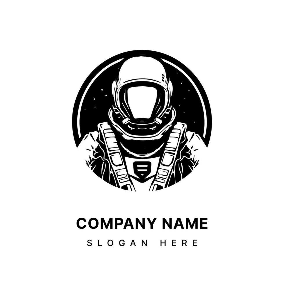 astronaute logo conception main tiré illustration vecteur