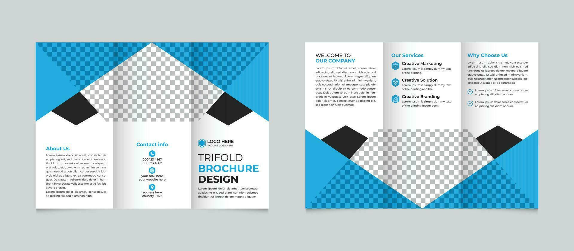 professionnel entreprise Créatif moderne minimal affaires à trois volets brochure conception modèle pour votre entreprise gratuit vecteur