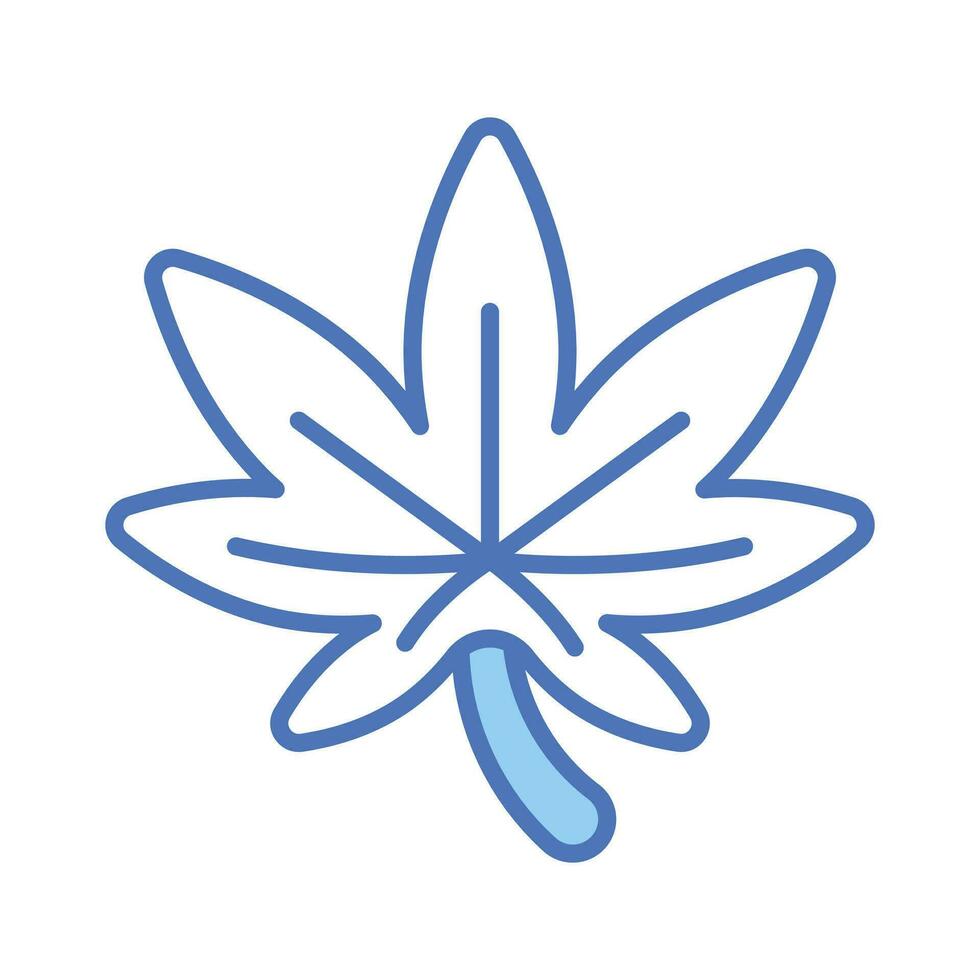 un icône de cannabis feuille dans branché style, isolé sur blanc Contexte vecteur