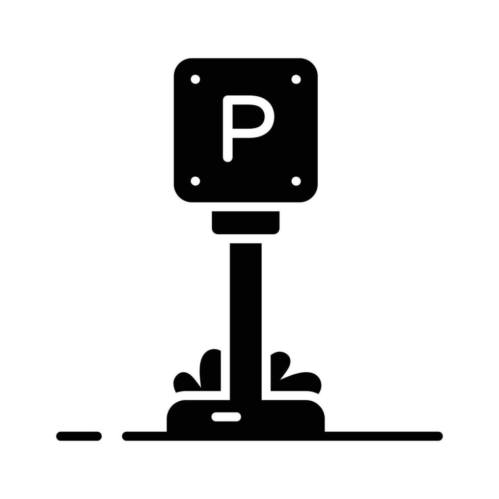 icône de vecteur de panneau de stationnement isolé sur fond blanc