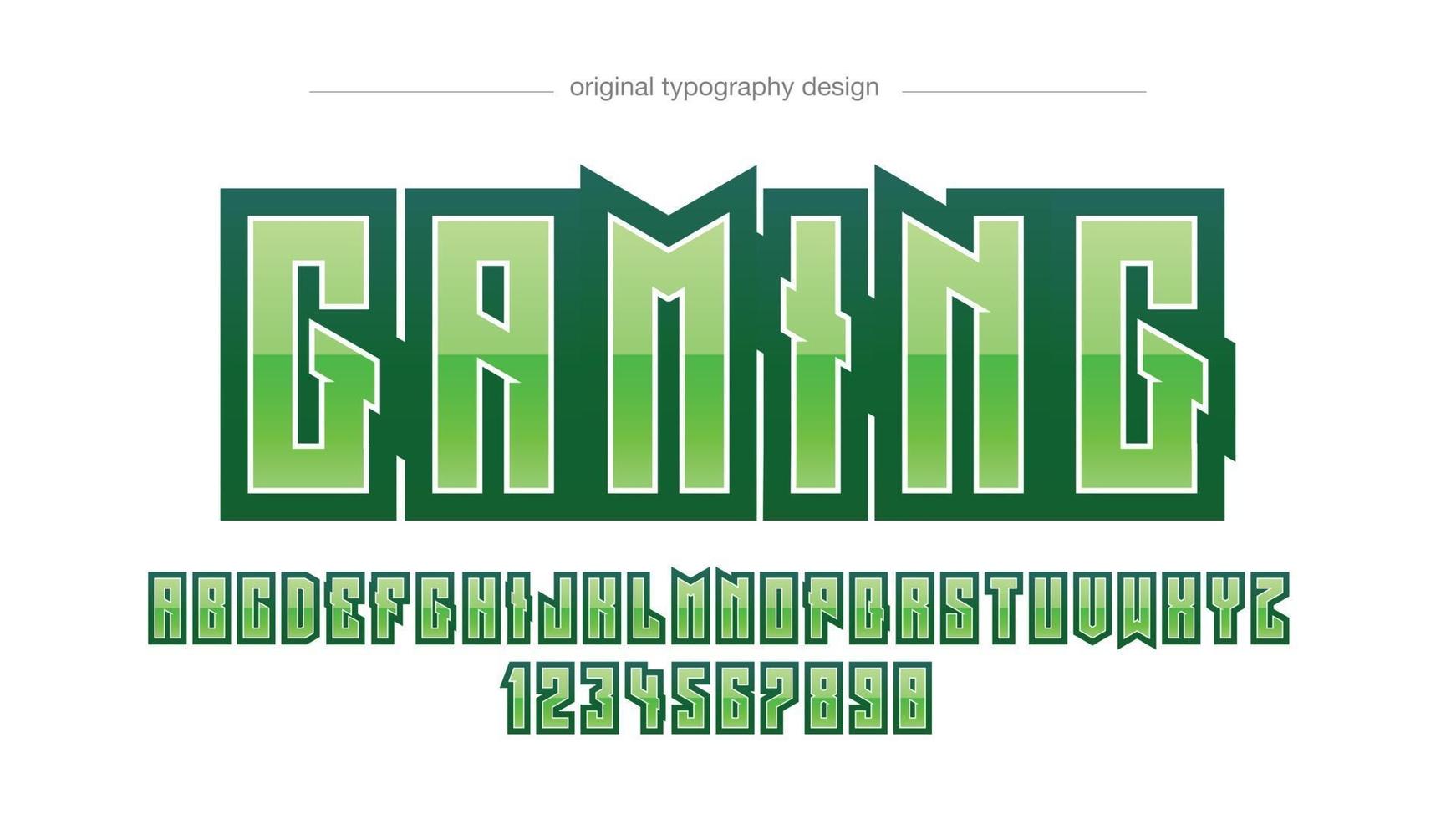 typographie de jeu métallique verte vecteur