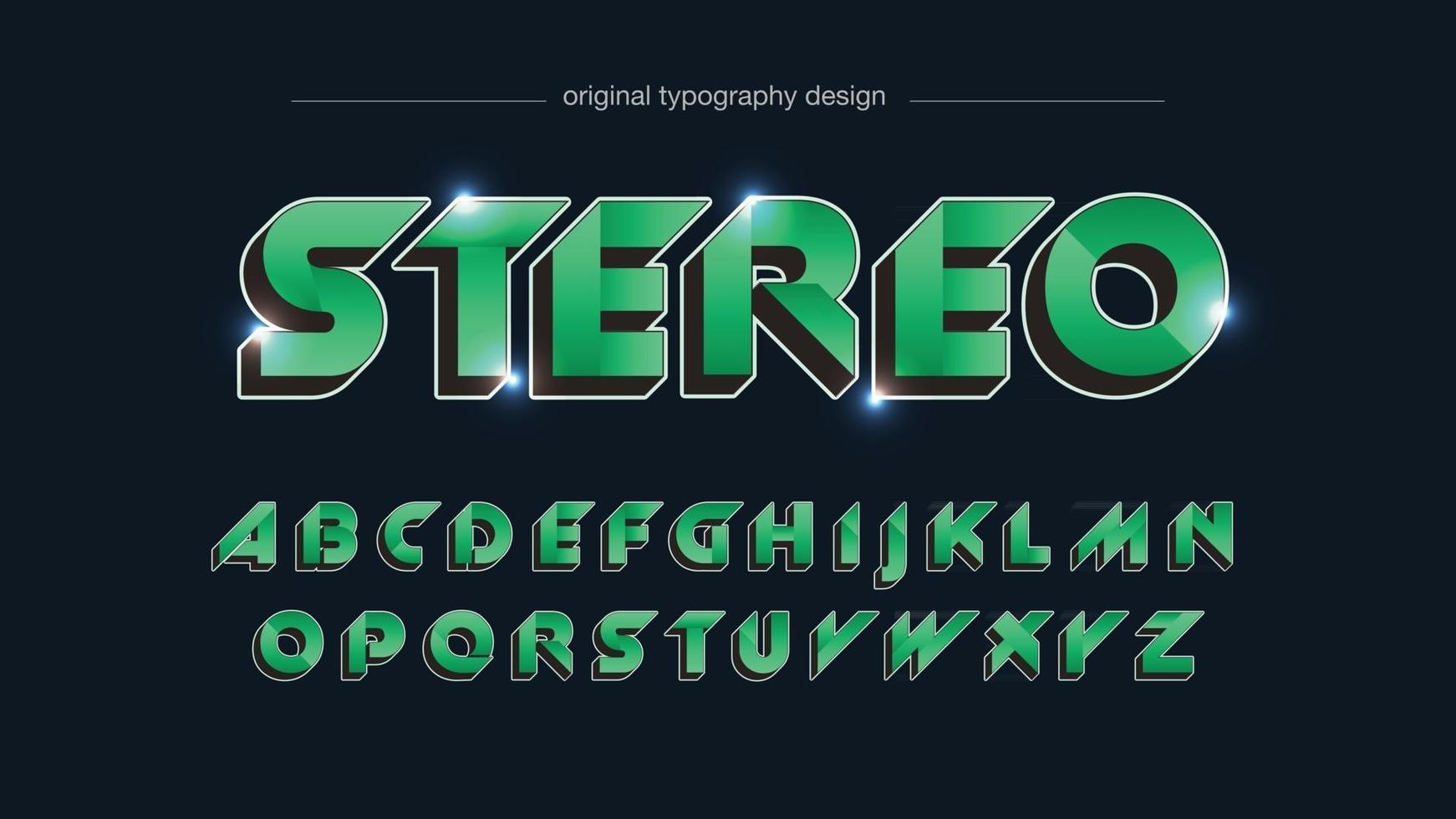 typographie futuriste vert vif vecteur