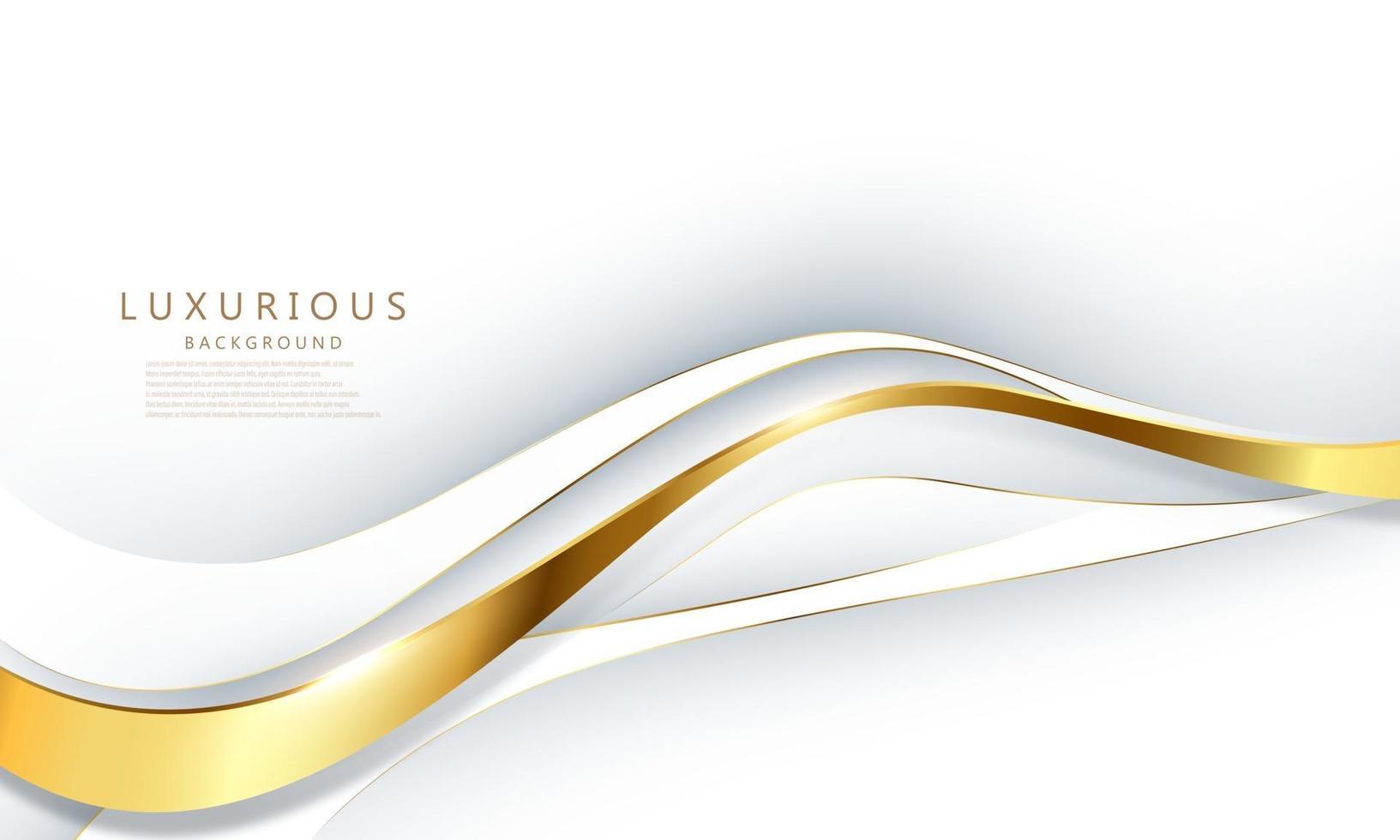 affiche abstraite de fond en or blanc avec un design dynamique vecteur
