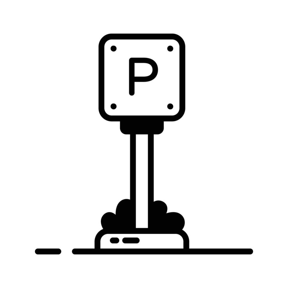 icône de vecteur de panneau de stationnement isolé sur fond blanc