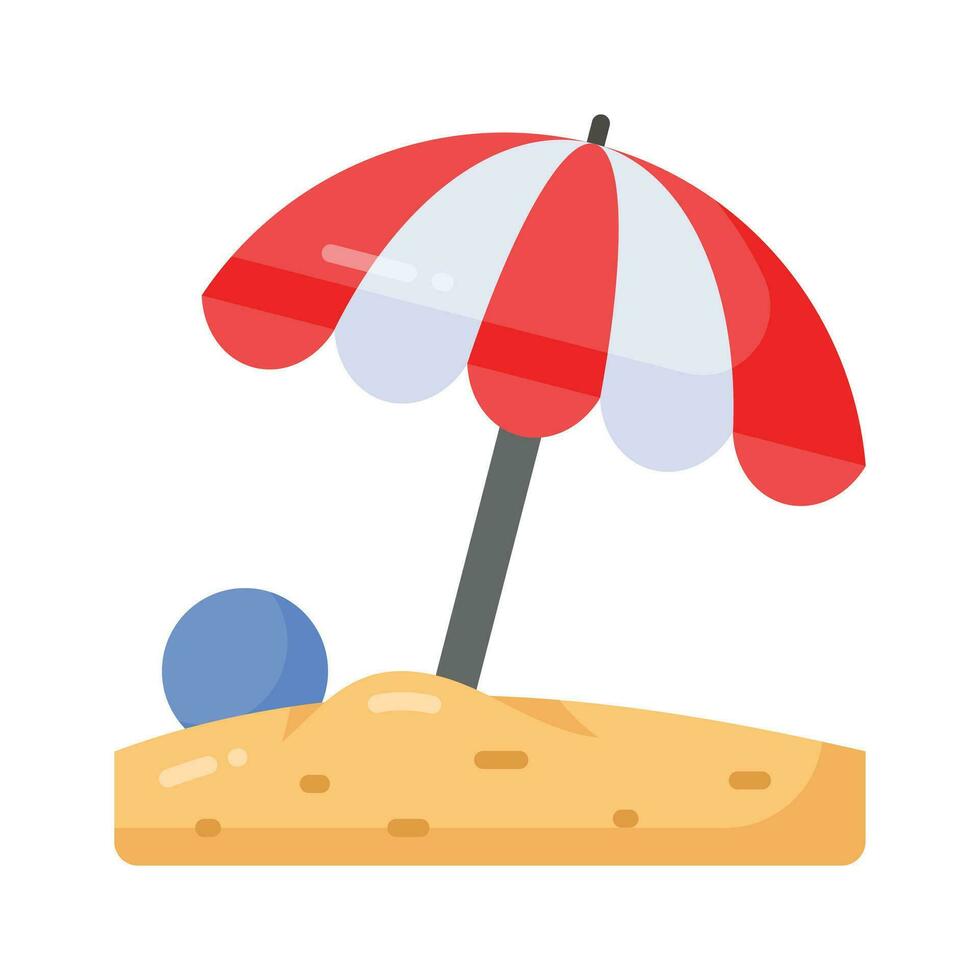 soigneusement ouvré vecteur de plage parapluie, icône de plage