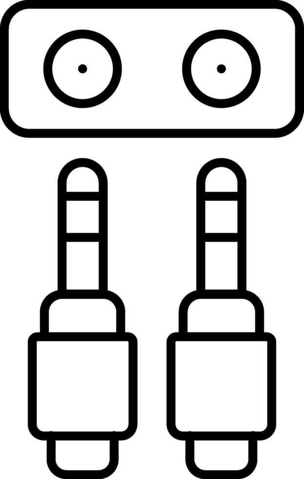 ligne art rond épingle chargeur Taille câble icône dans plat style. vecteur