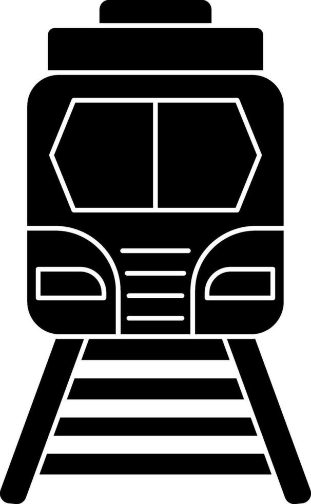 glyphe icône ou symbole de train dans noir et blanc couleur. vecteur