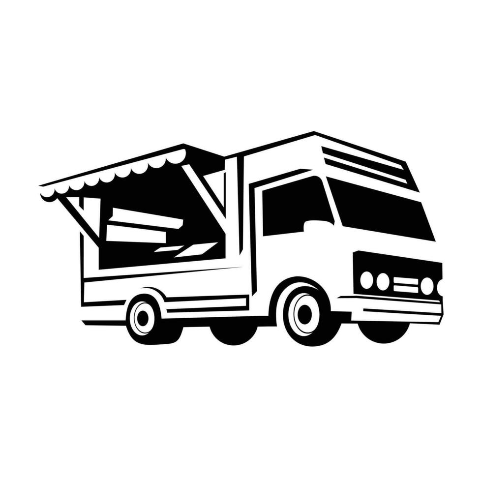 logo de nourriture un camion vecteur