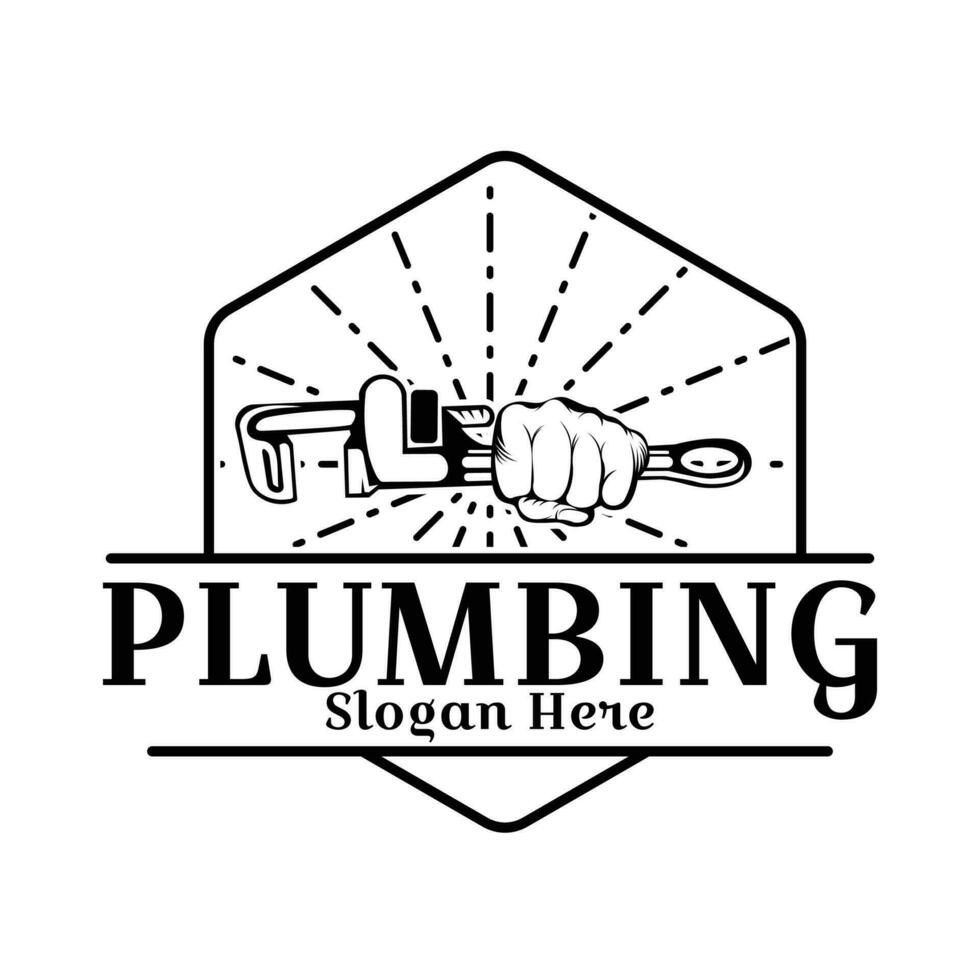 modèle de logo de service de plomberie, logo de service d'eau vecteur