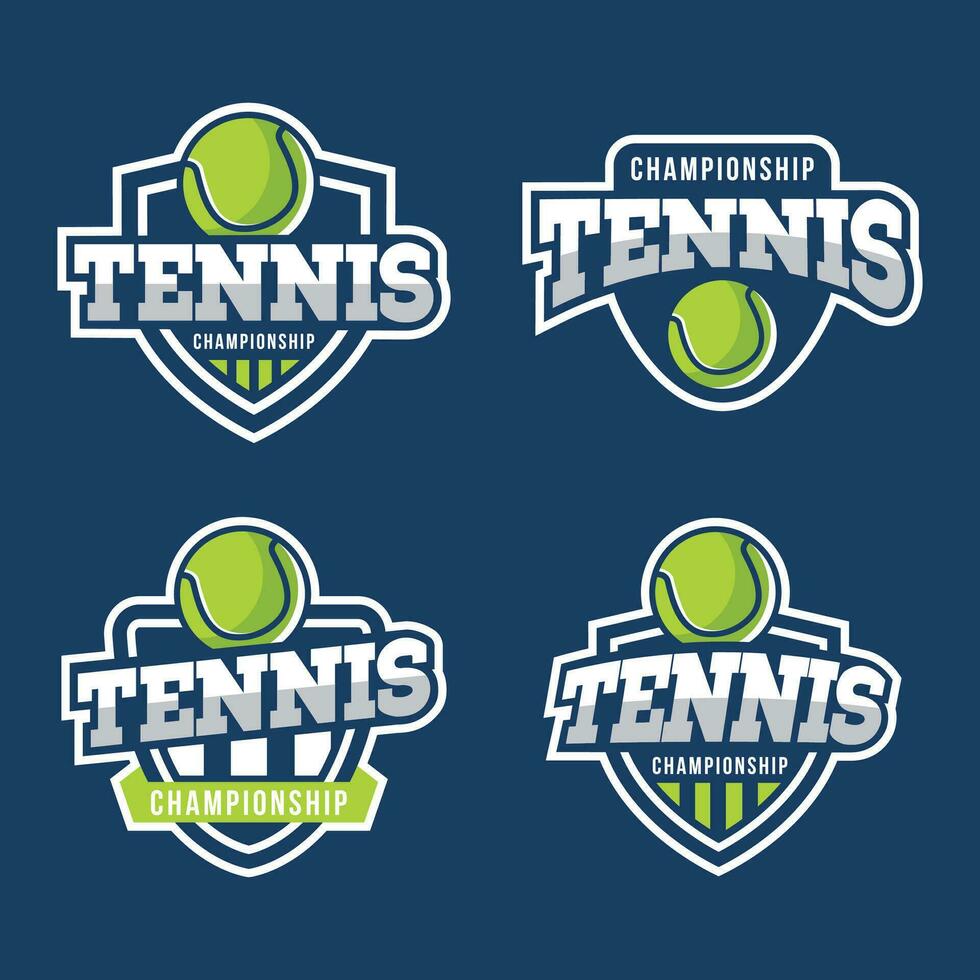 tennis emblème, illustration, logotype collection, moderne ligne style, vert Couleur vecteur