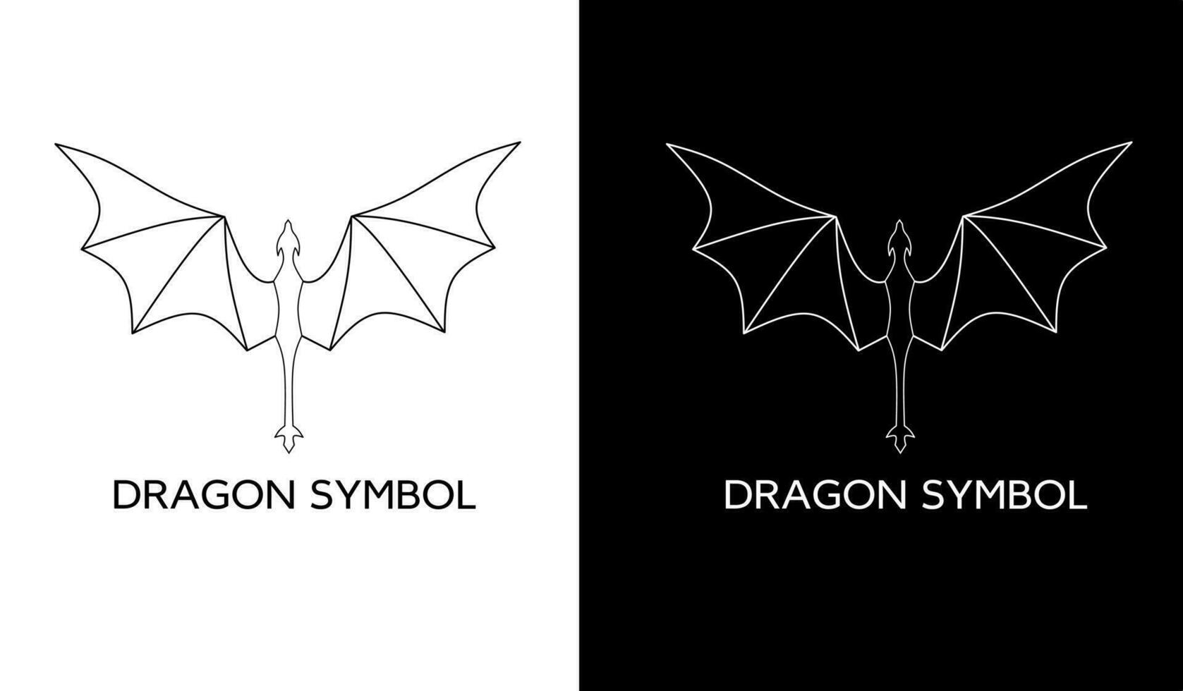 illustration vecteur graphique de symbole dragon avec ligne art style conception