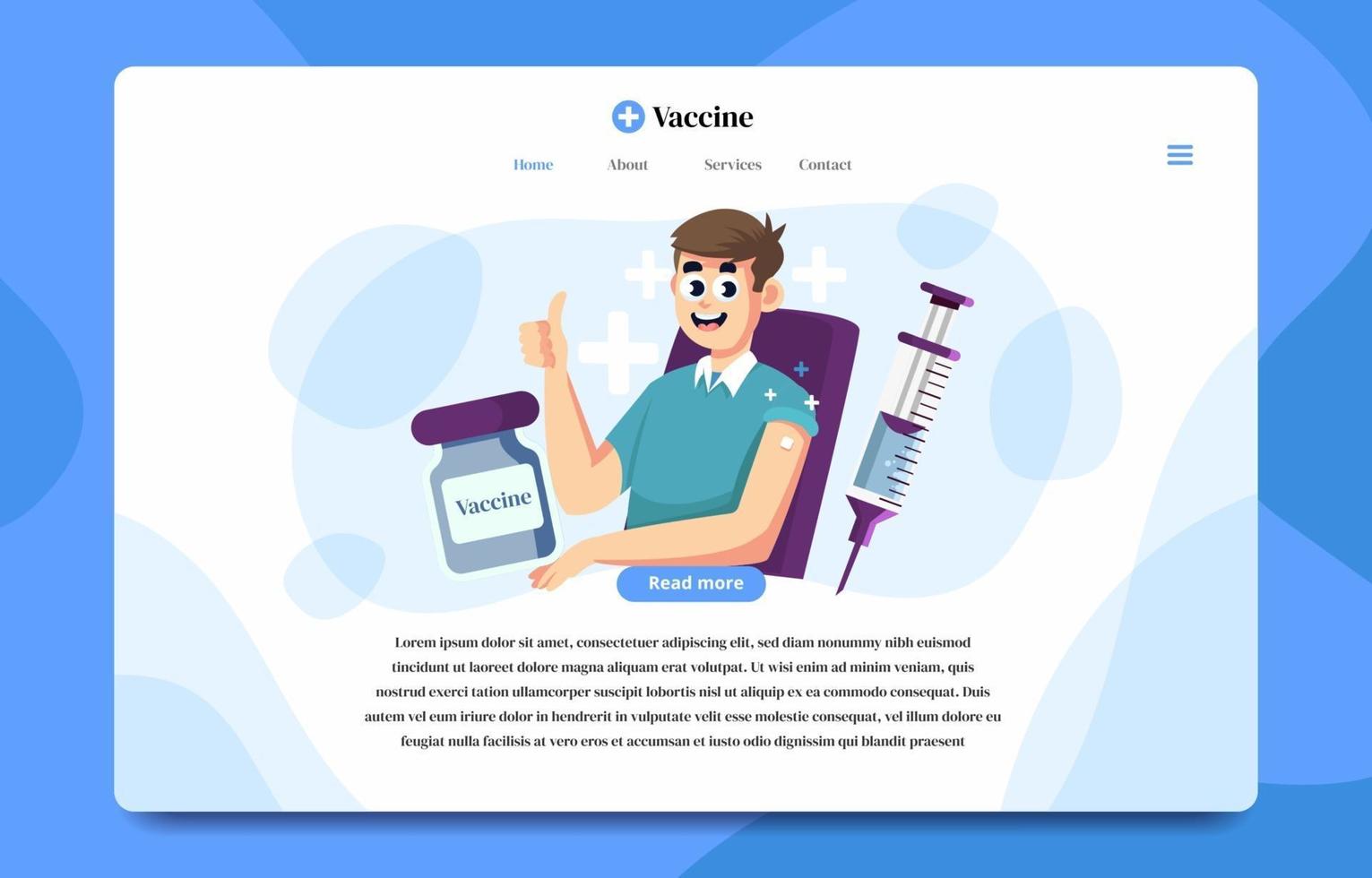 page de destination de l'heure du vaccin vecteur