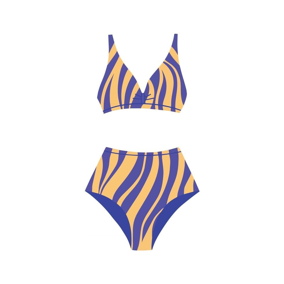 maillot de bain deux pièces avec imprimé zèbre rayé. illustration vectorielle vecteur