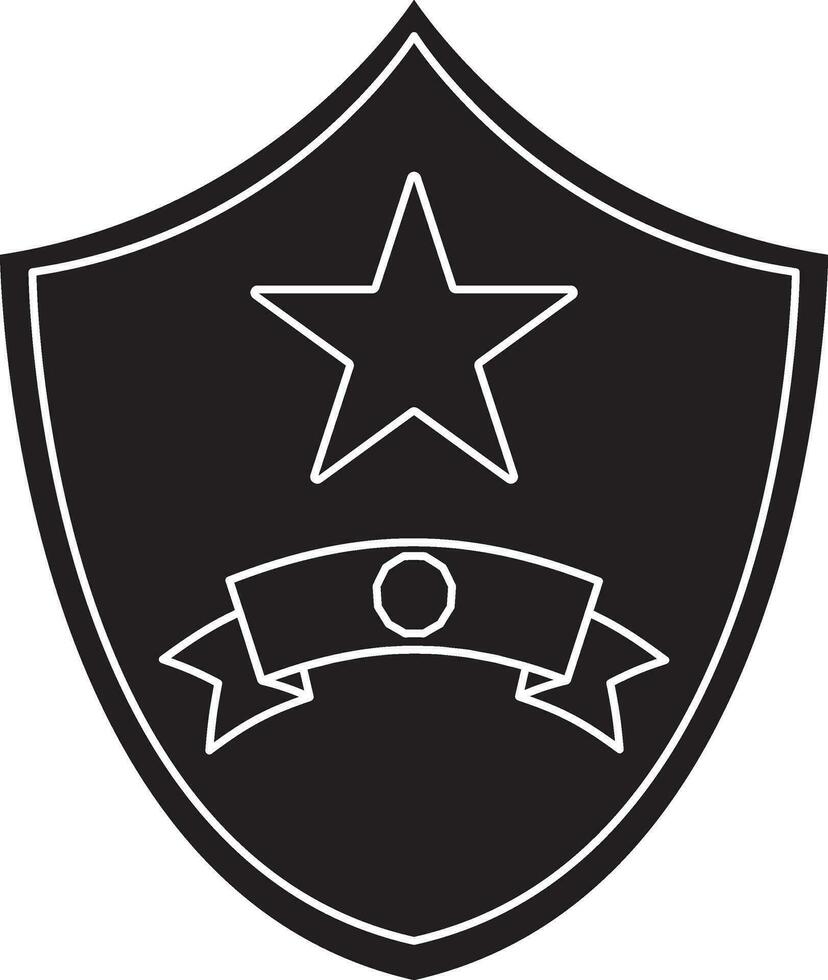 étoile décoré bouclier badge avec Vide ruban. vecteur
