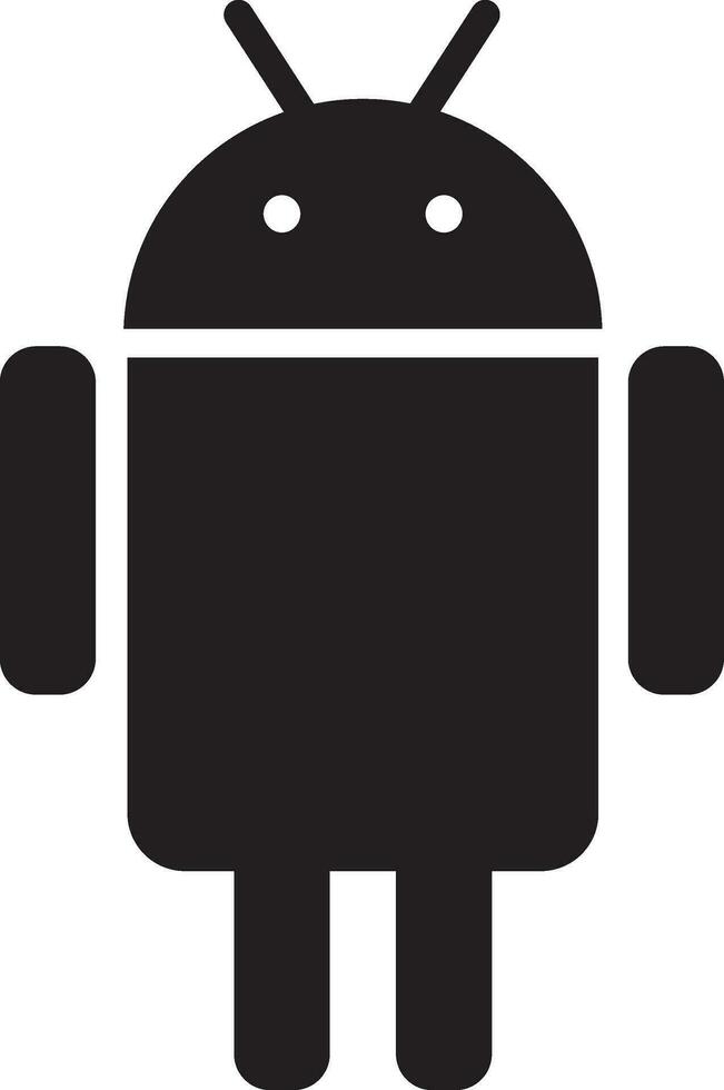 noir et blanc isolé Android logo. vecteur