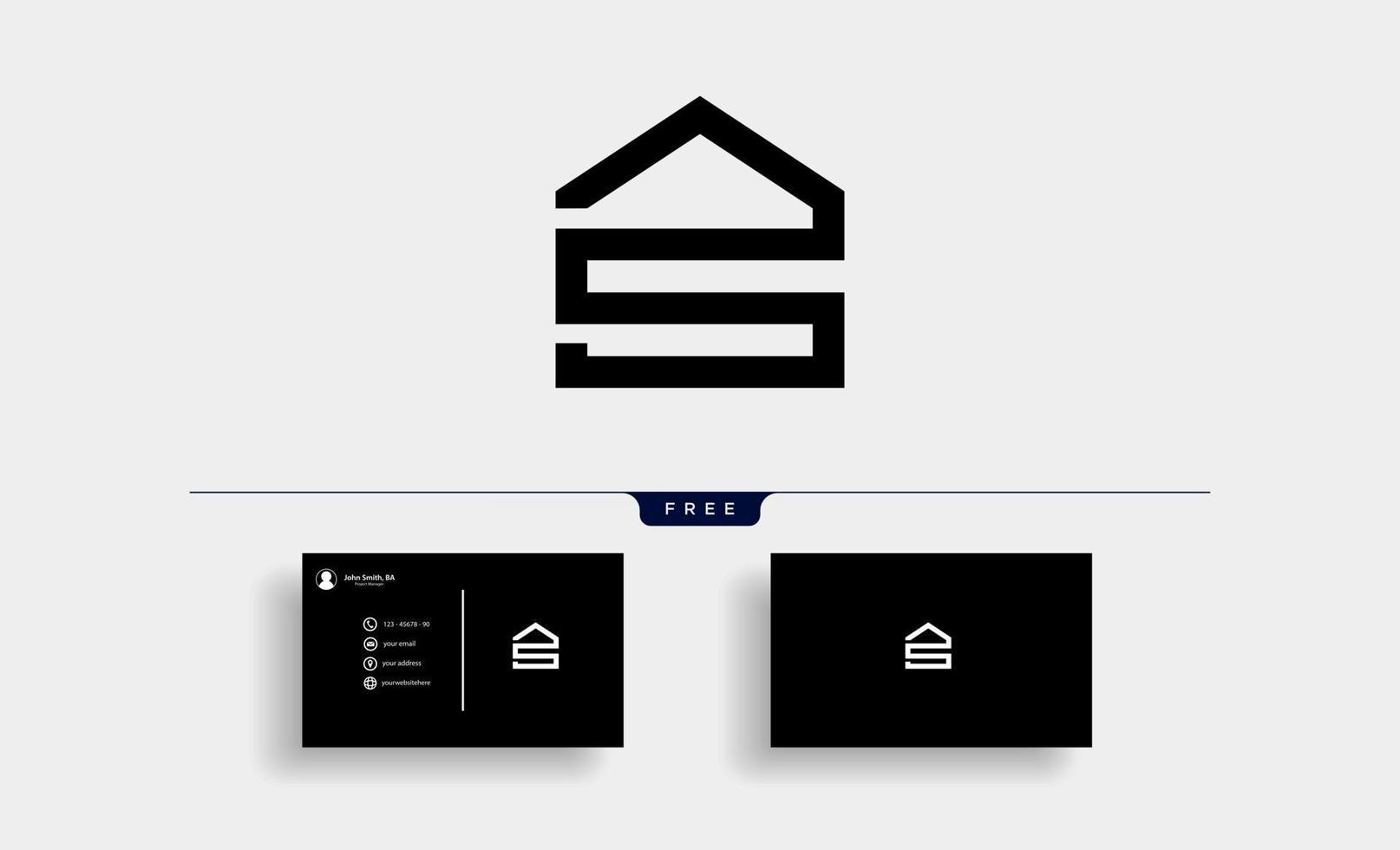 Lettre s house logo design vector illustration