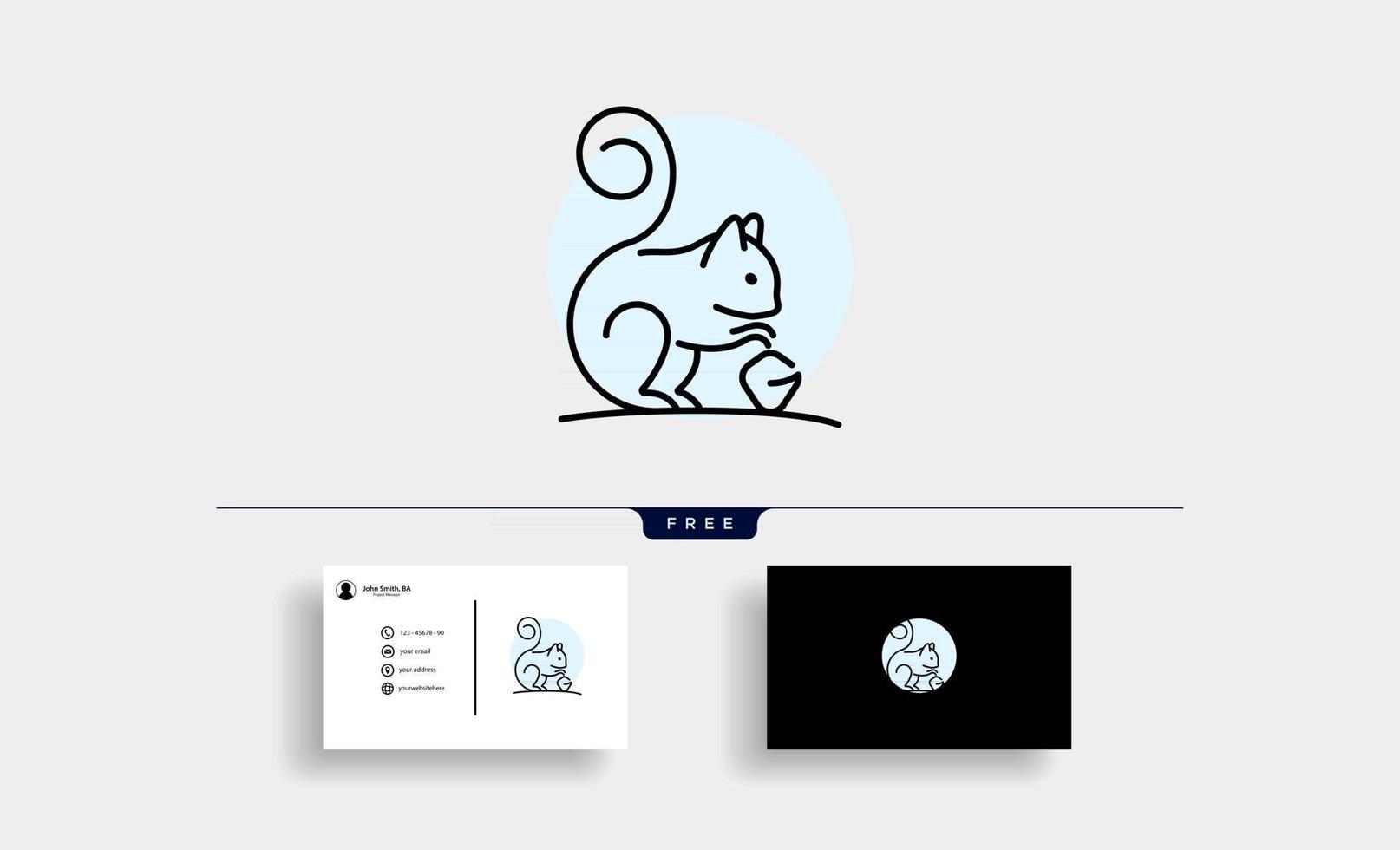 écureuil monoline logo vector design illustration
