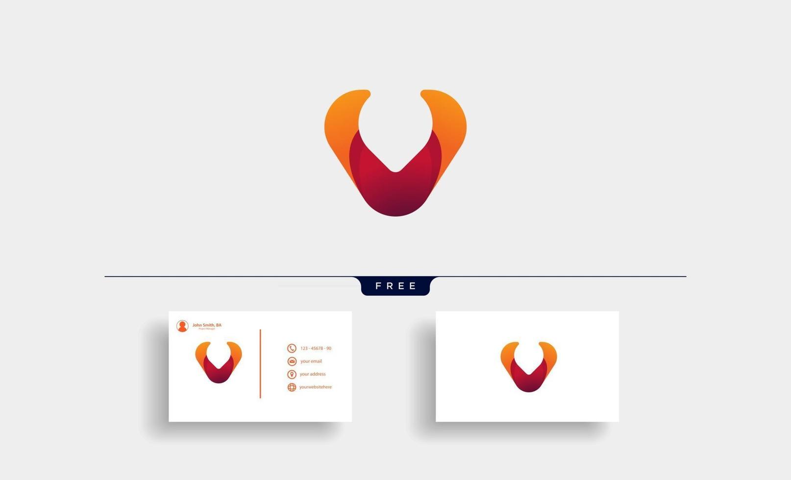 lettre v corne vecteur de conception de logo minimal