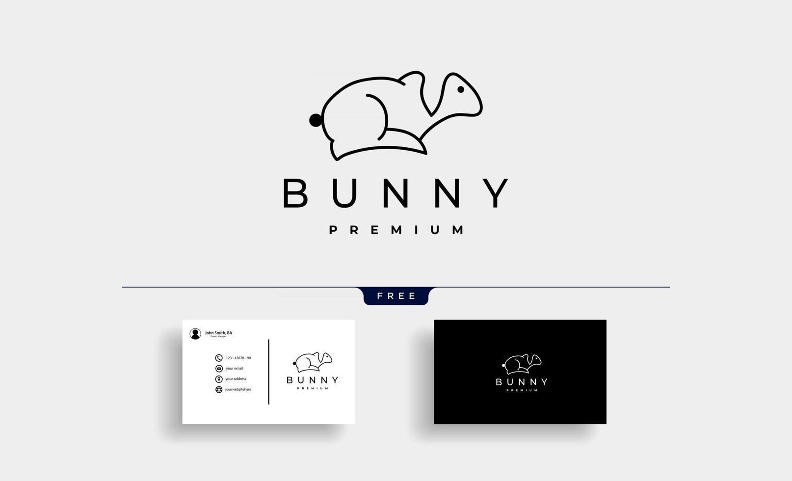 conception de vecteur de ligne de logo de lapin ou de lapin