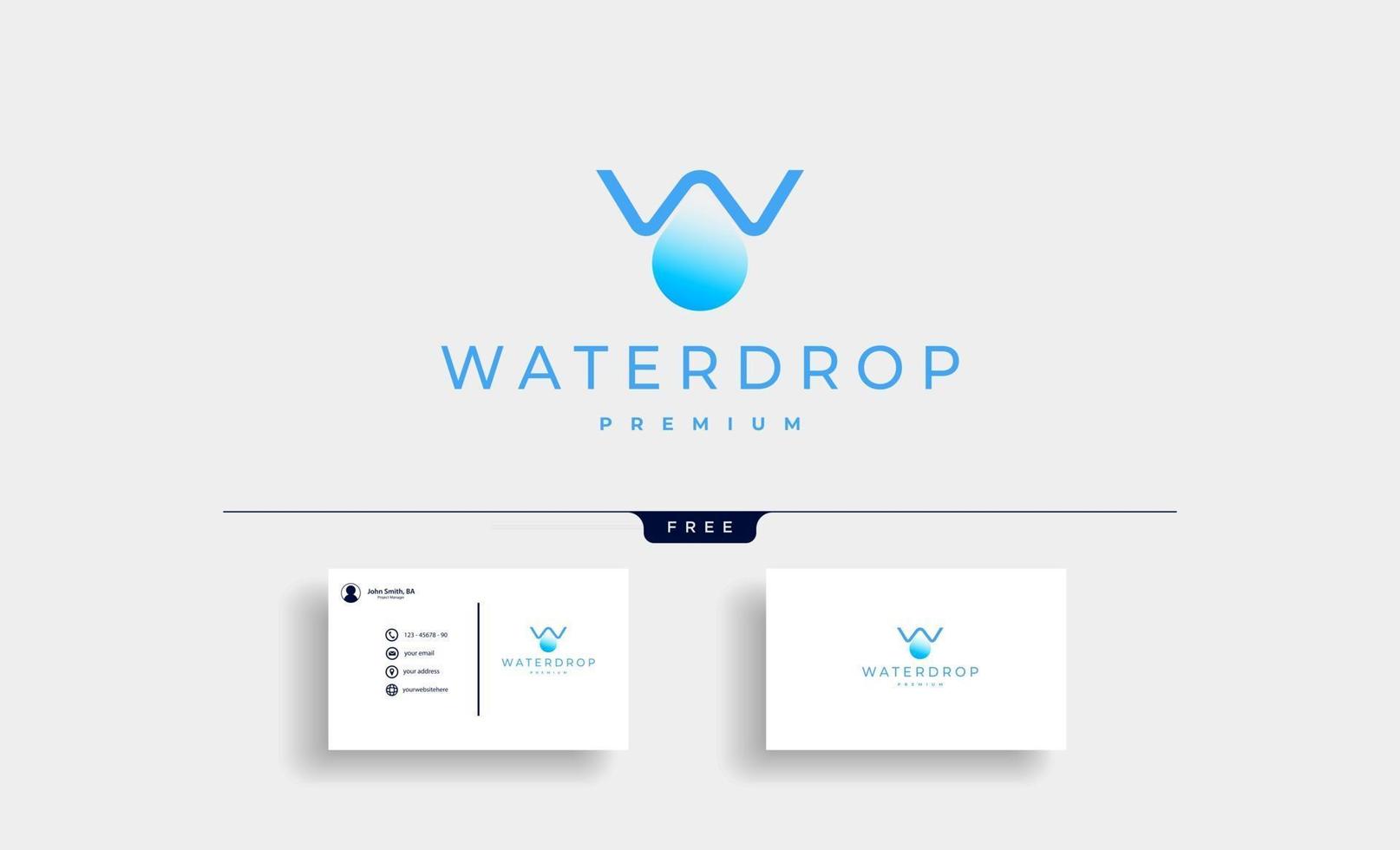 lettre w waterdrop logo vector design illustration