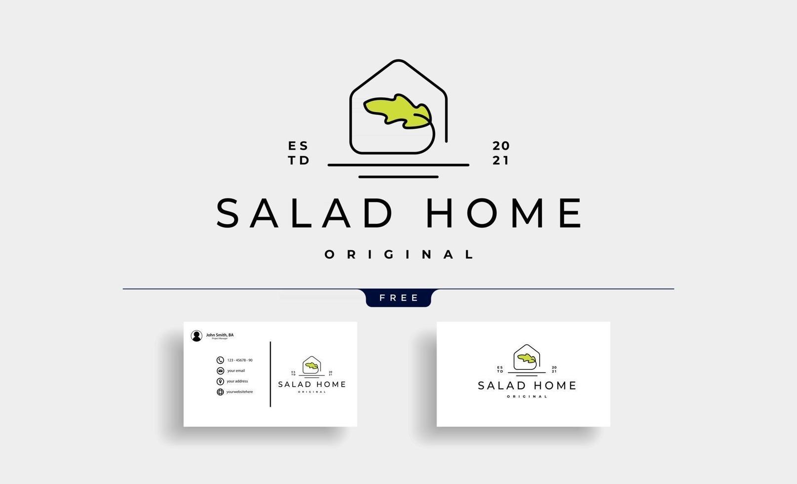 Salade faite maison logo design icône vector design illustration