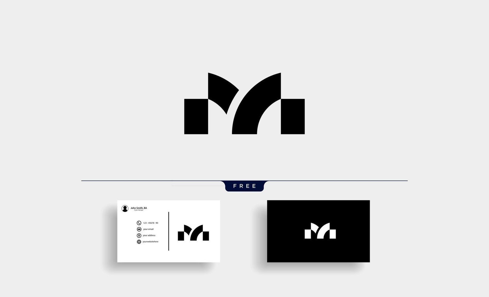 lettre m logo monogramme moderne vecteur