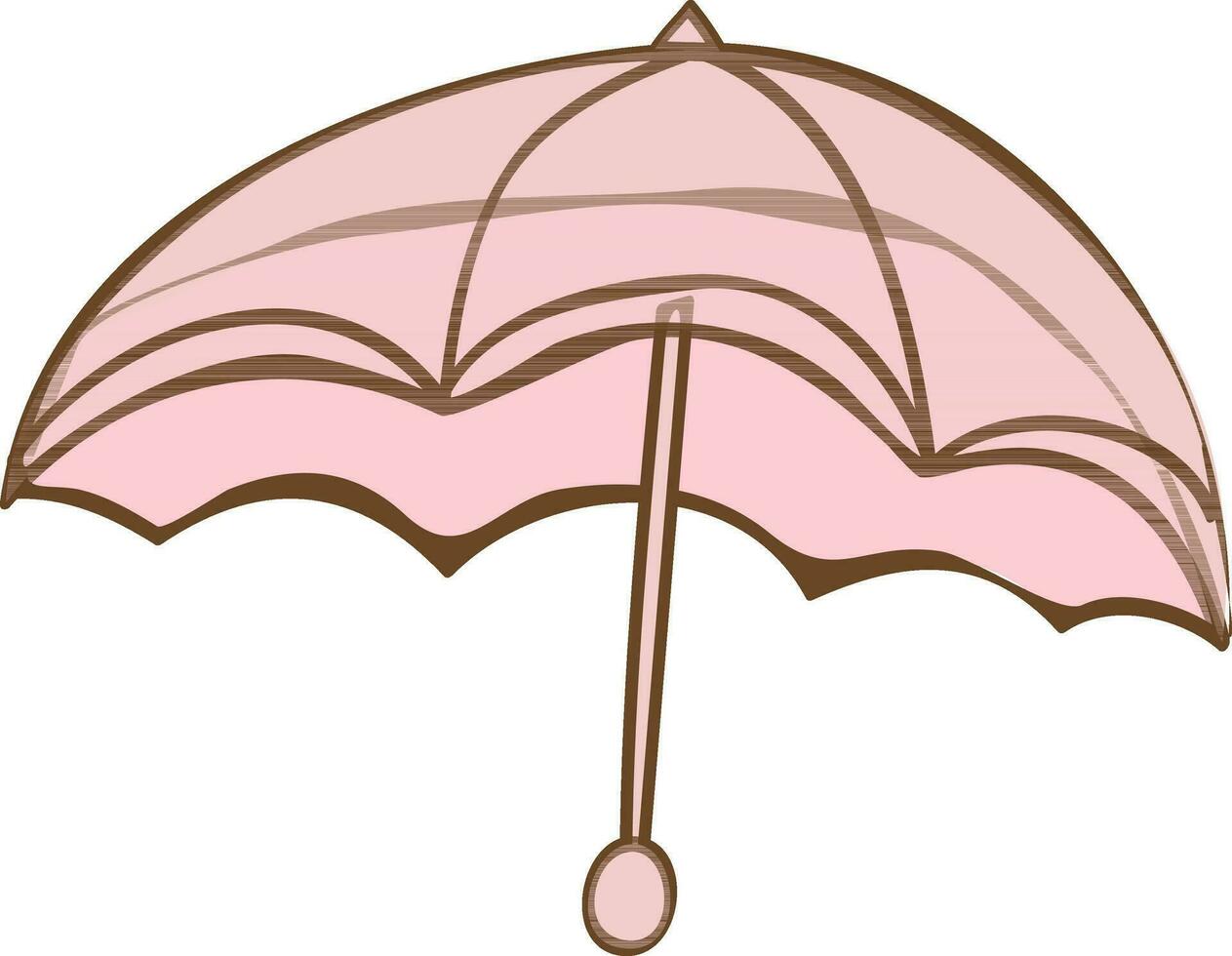 isolé illustration de un ouvert parapluie dans rose couleur. vecteur